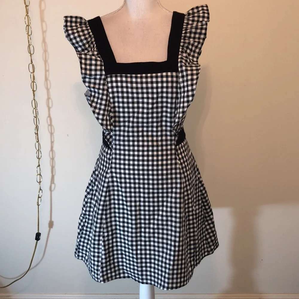 BCBGENERATION black and white ruffle cutout mini dress - Picture 3 of 9